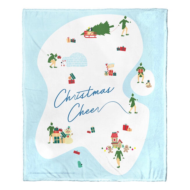 Wb Elf Christmas Cheer Silk Touch Throw Blanket, , on-hover image number 1