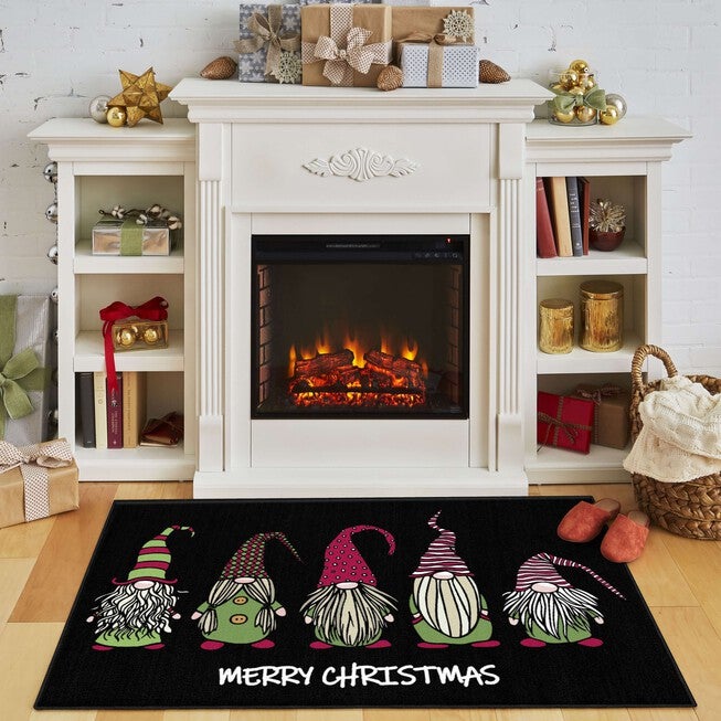 Christmas Gnomes Grey Kitchen Rug, , alternate image number null