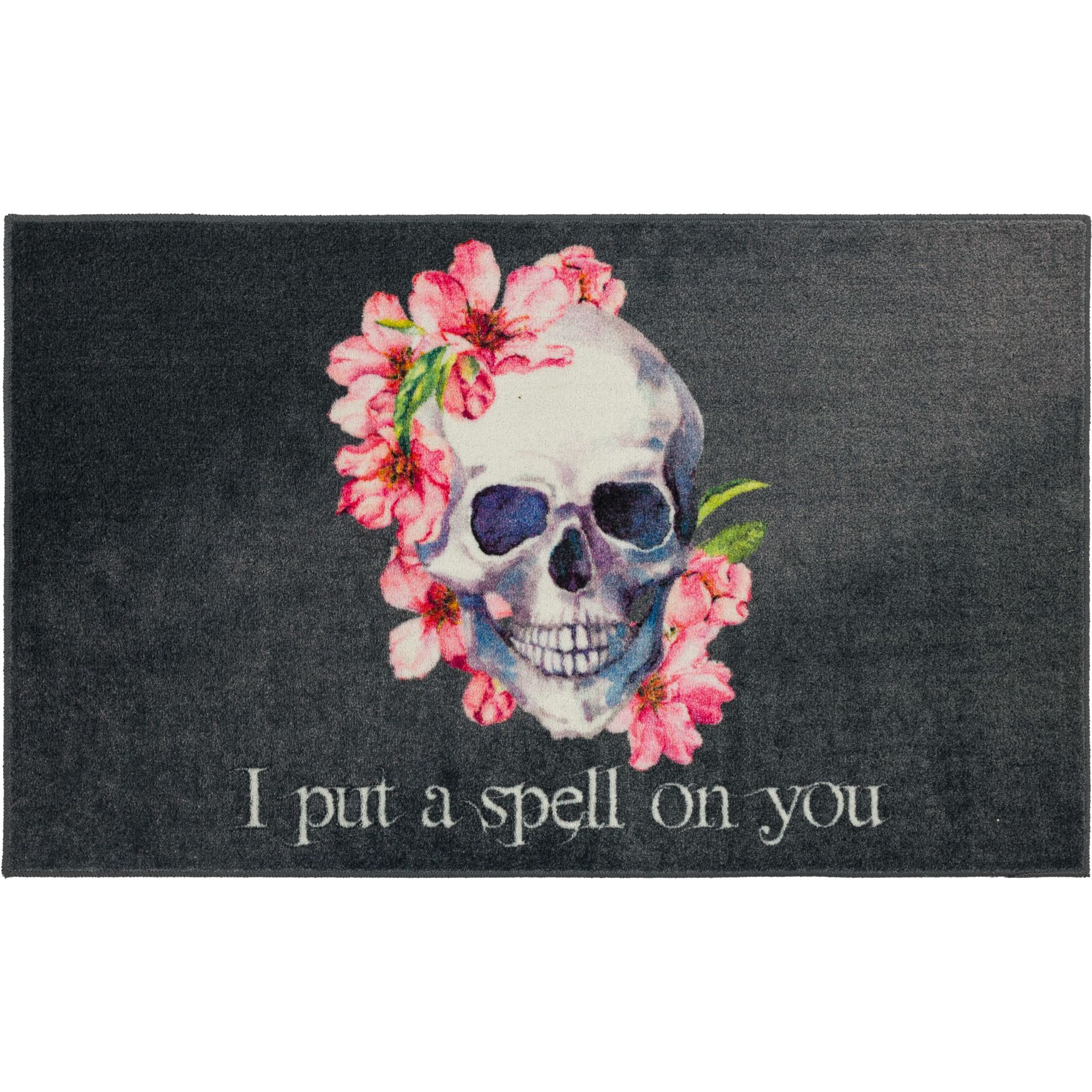Skull Spell Purple Kitchen Rug, PURPLE, hi-res image number 0