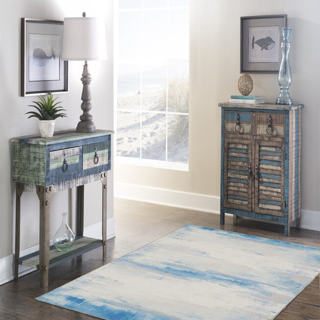 Washable Tiana Ivory/Blue Rug, , alternate image number null