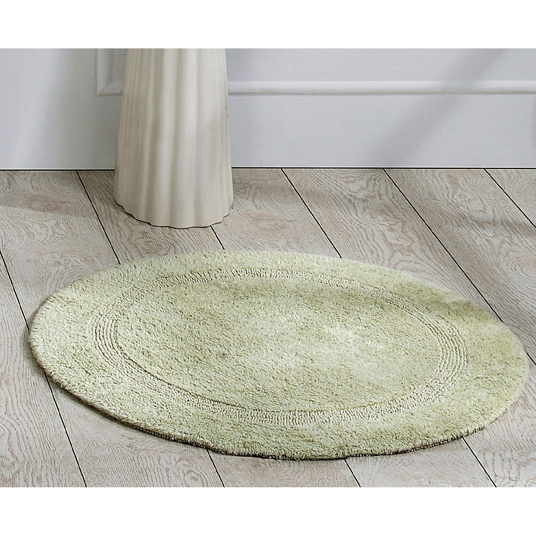 Lux Collections Bath Mat Rug 30 inches Round, SAGE, hi-res image number 0