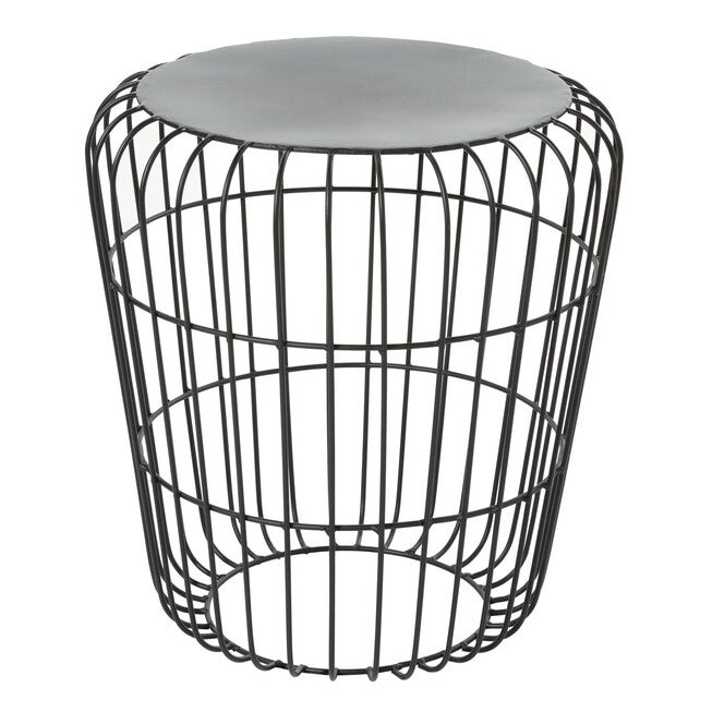 Grey Tin Industrial Outdoor Accent Table, , on-hover image number 1