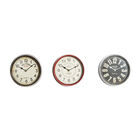 Set Of 3 Multi Colored Metal Wall Clock, , alternate image number null