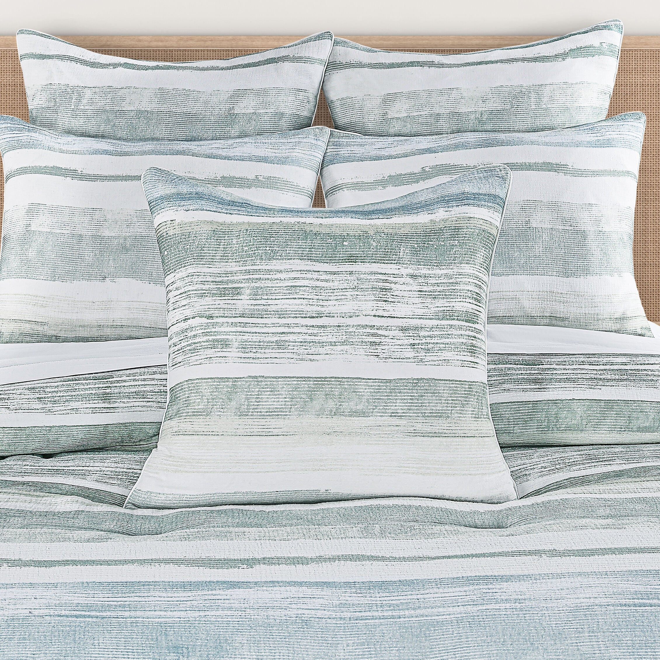 SURF 20 inches SQUARE DECORATIVE THROW PILLOW, AQUA, hi-res image number 0
