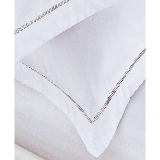 Luxury Hotel Hemstitch White 14 inches Drop Bed Skirt, , on-hover image number 1