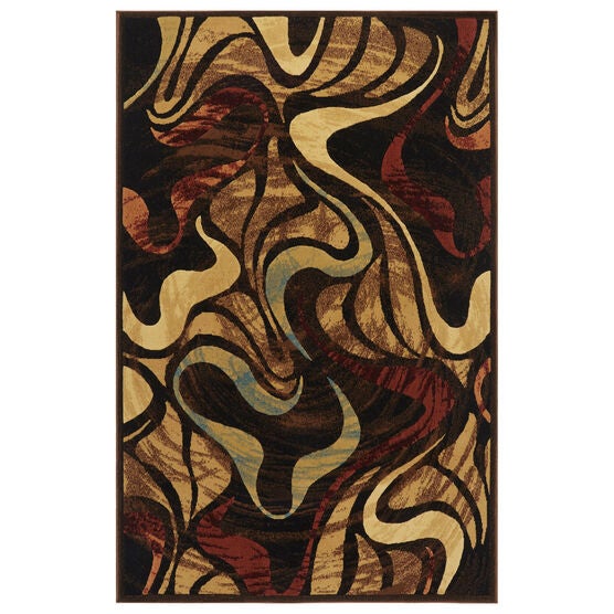 Catalina Swirl Rug, 5'3"x 7'2", BLACK, hi-res image number null