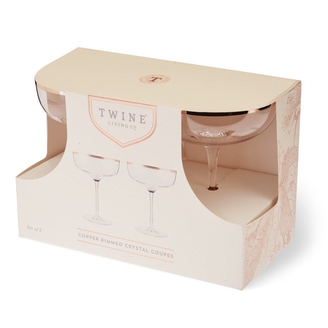 Copper Rim Crystal Coupe Set, , alternate image number null