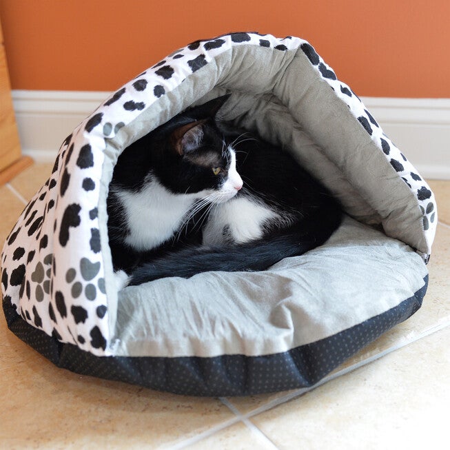 Slipper Cat Bed, Cozy Cave Pet Bed , Aniti Slip Warm Bed For Cats And Small Dogs, , alternate image number 2