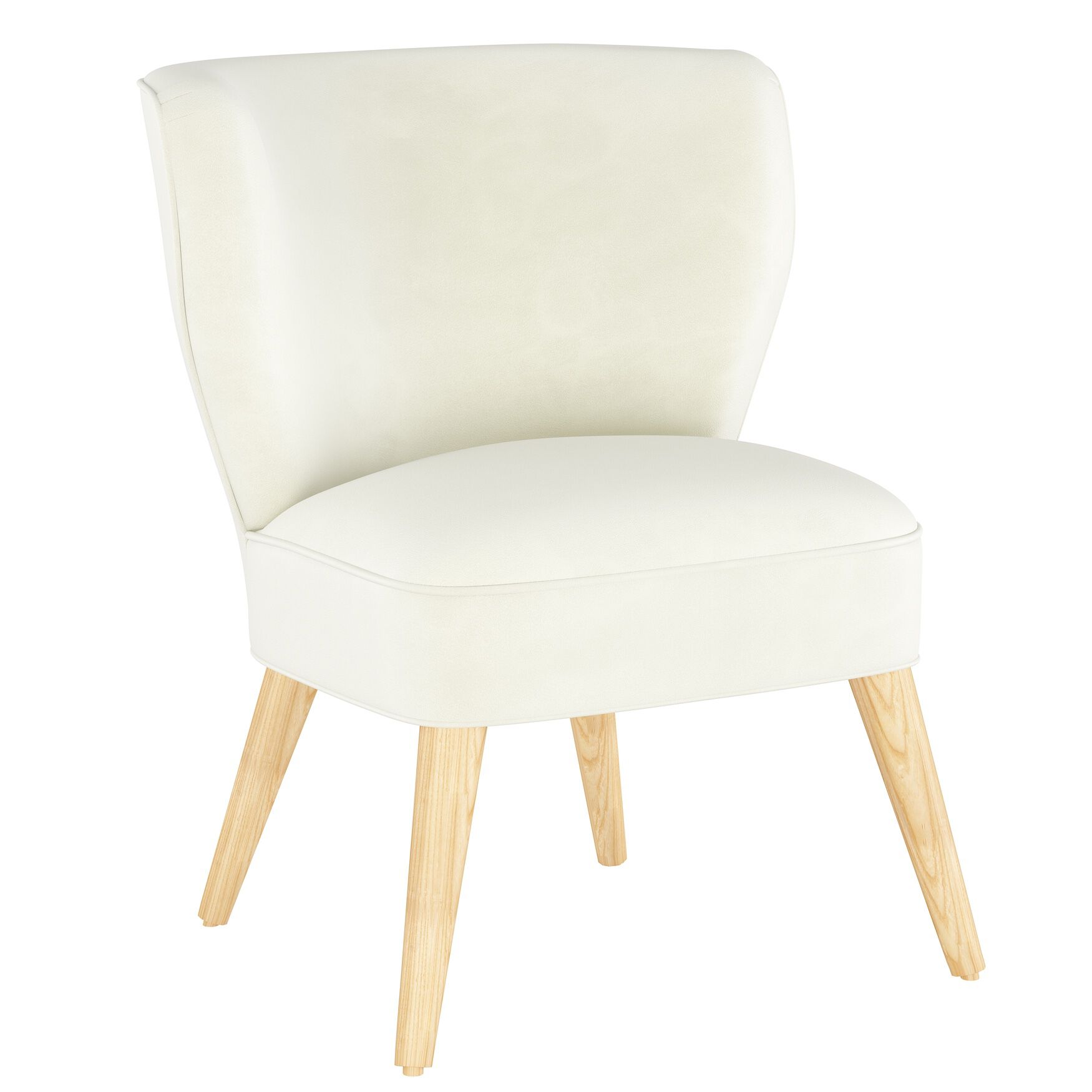 Velvet Curved Arm Chair, REGAL ANTIQUE WHITE, hi-res image number 0