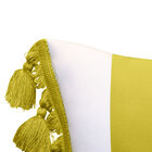 Edie @ Home Indoor/Outdoor Colorblock Tassel Fringe Decorative Throw Pillow 12X20, Citron, , alternate image number null