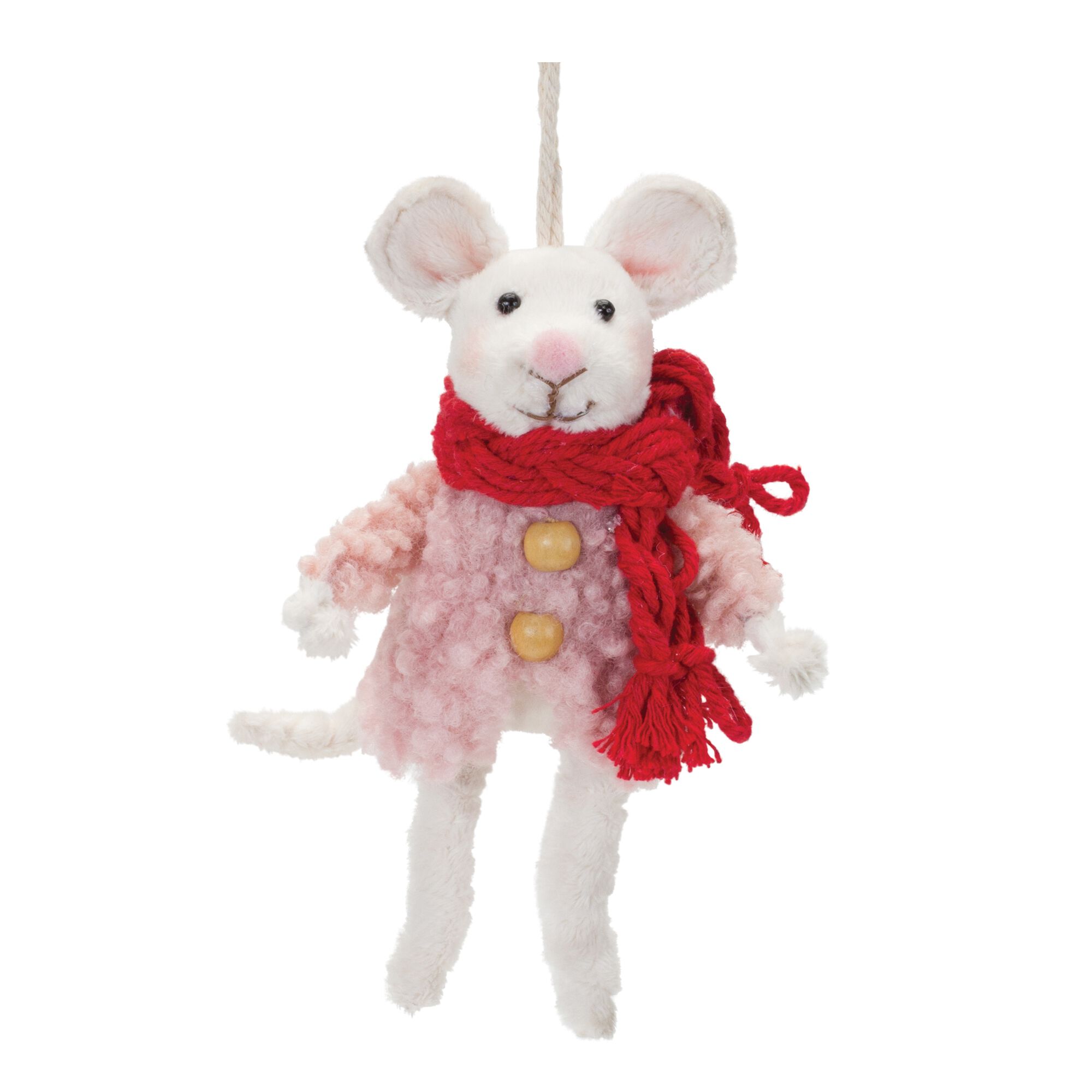 Winter Mouse Ornament (Set of 6), GREEN PINK WHITE, alternate image number 4