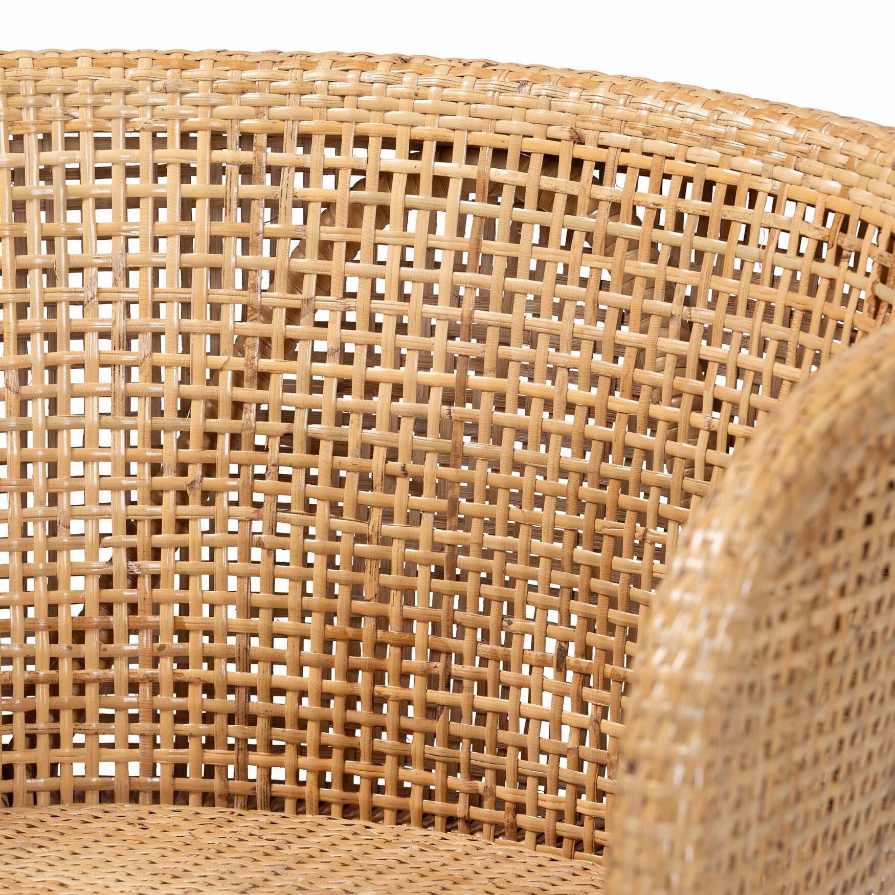 Papua Modern Bohemian Natural Rattan and Walnut Brown Acacia Wood Dining Chair, , alternate image number 10