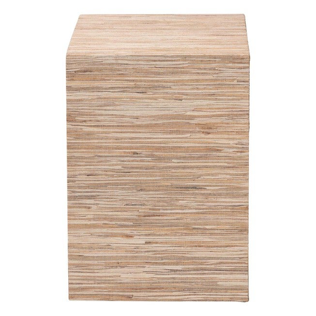Julia Bohemian Woven Natural Grasscloth 1-Drawer Nightstand, NATURAL/GOLD, alternate image number null