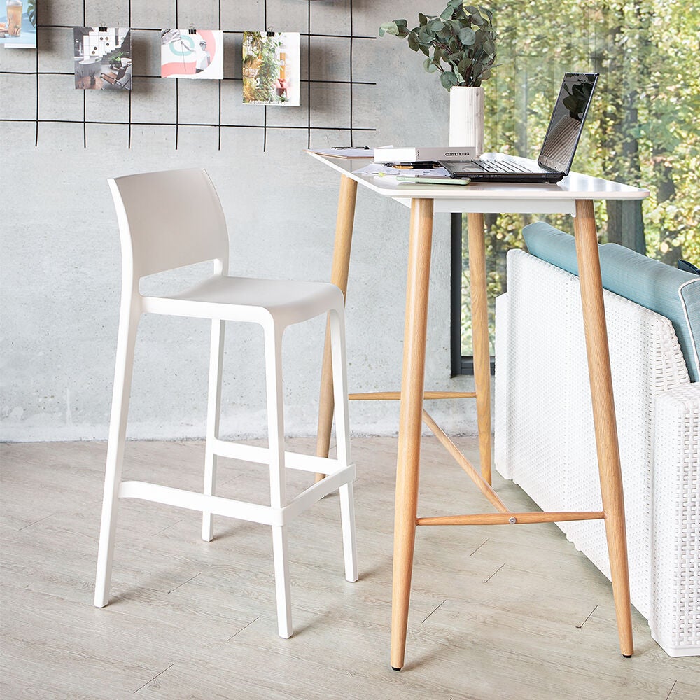 SET OF 2 SENSILLA OUTDOOR STACKABLE BARSTOOL, WHITE, hi-res image number 0