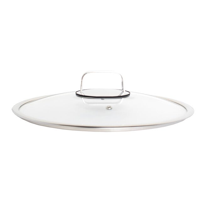 LIVWELL DiamondClad™ 12 inches Tempered Glass Lid with Silicone Rim, Cool Touch Insulated Handle, Dishwasher Safe – Clear, CLEAR, hi-res image number 0
