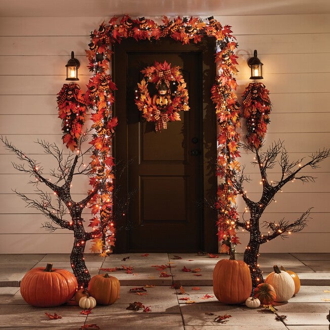 6' Pre-Lit Jack-O-Lantern Garland, , alternate image number null