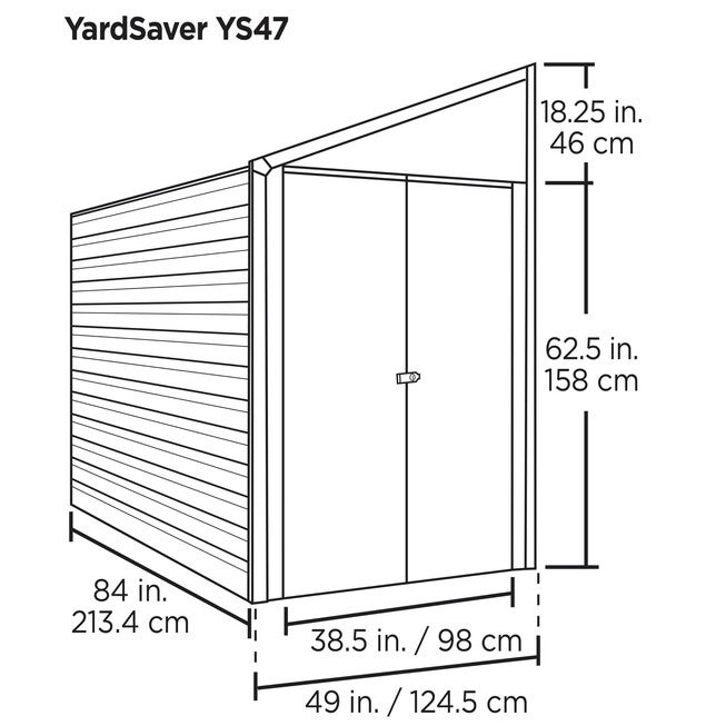 Yardsaver 4 x 7 ft. Steel Storage Shed Pent Roof Eggshell, , alternate image number null