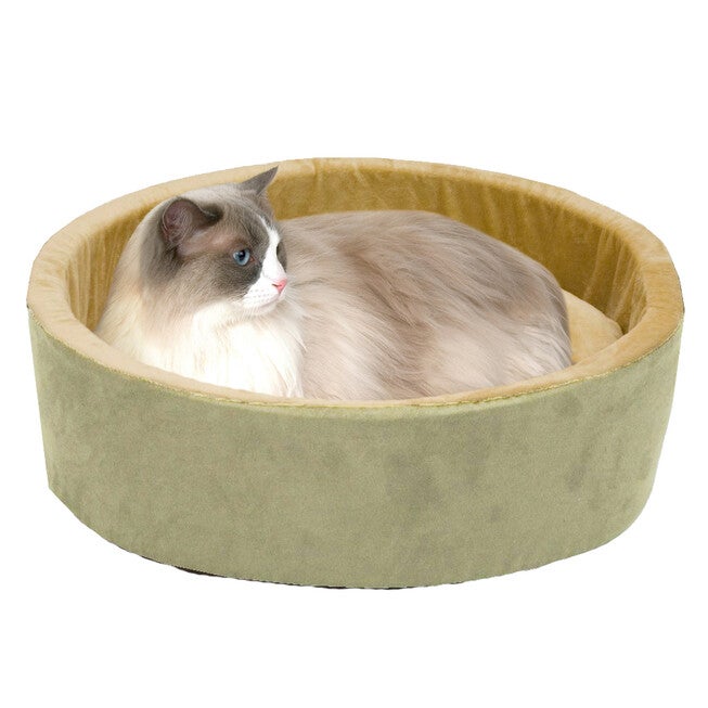 Heated Thermo- Kitty Cat Bed, SAGE, hi-res image number 0