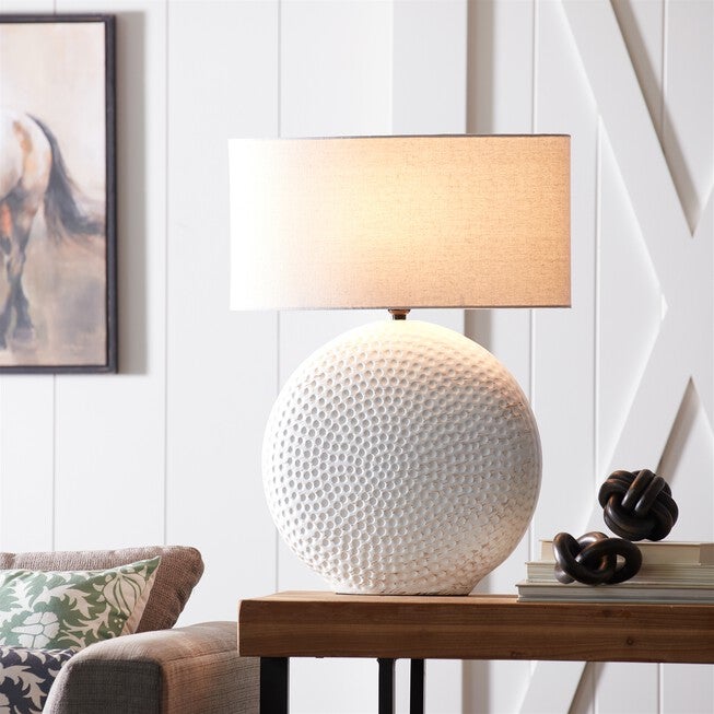 Table Lamp 26 inchesH Ceramic, WHITE/GREY, alternate image number null