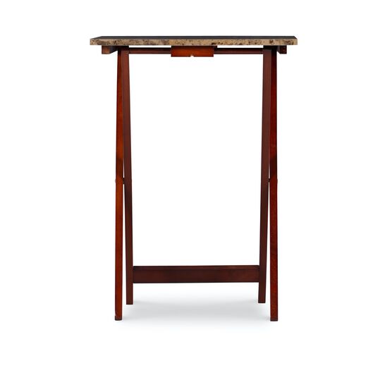 Jasper Tray Table Set Brown Faux Marble, , alternate image number null