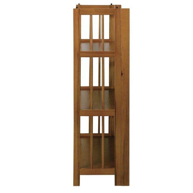 3-Shelf Folding Stackable Bookcase 27.5 inches Wide - Chestnut, , alternate image number 2