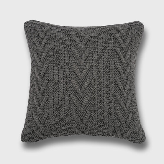 Chunkey Sweater Knit Pillow, CHARCOAL GREY, hi-res image number null
