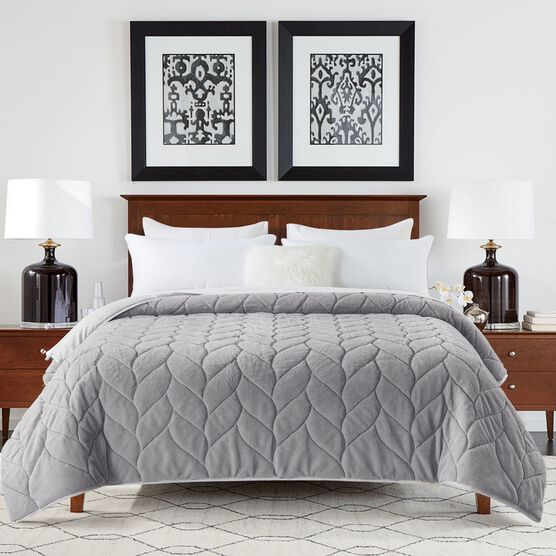 Cozy Gray Down Alternative Blanket Blankets, GREY, hi-res image number null