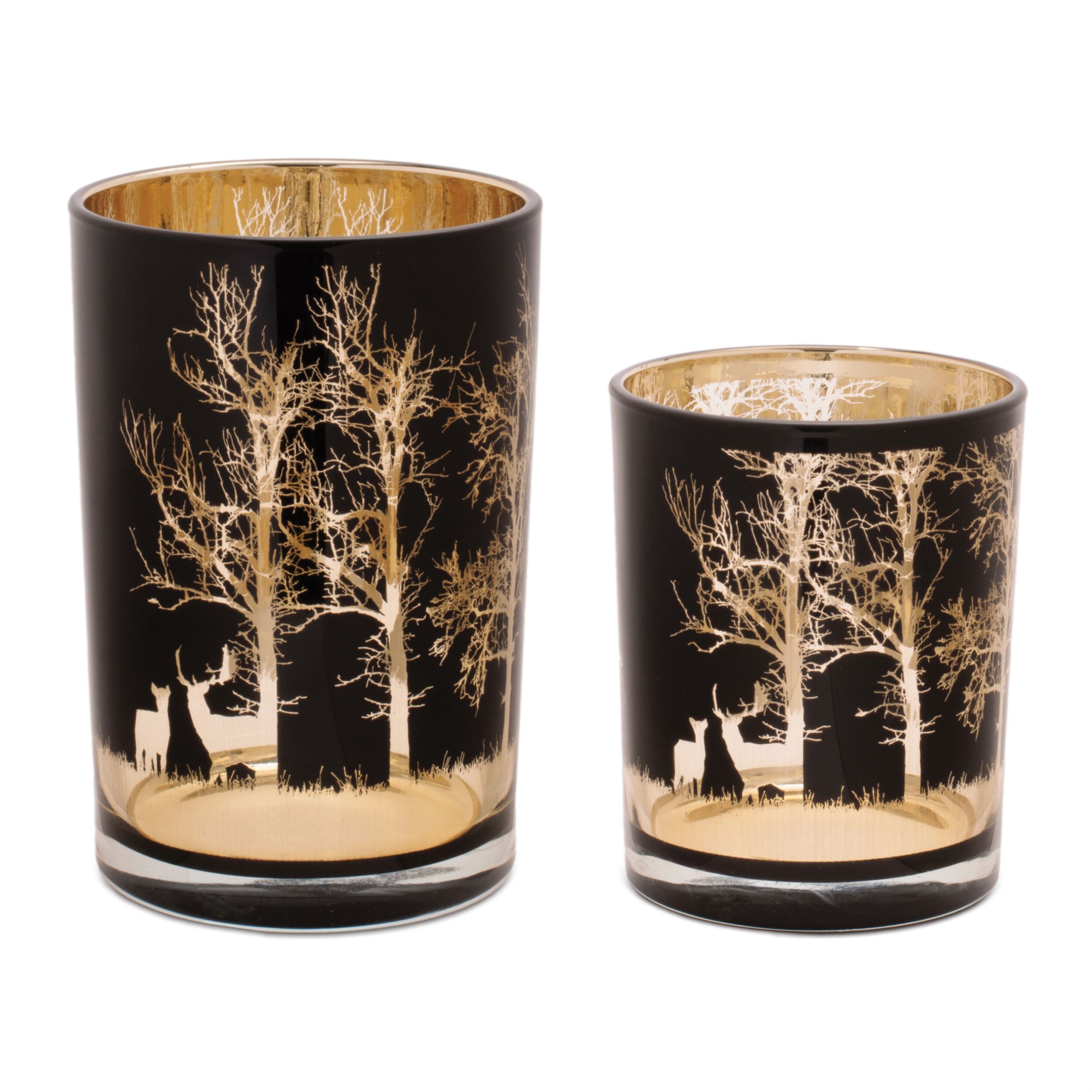 Mossy Oak Deer Candle Holder (Set of 2), BLACK GOLD, hi-res image number 0