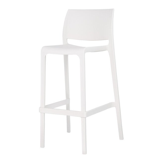 Set of 2 Sensilla Outdoor Stackable Bar Stools, WHITE, alternate image number 2