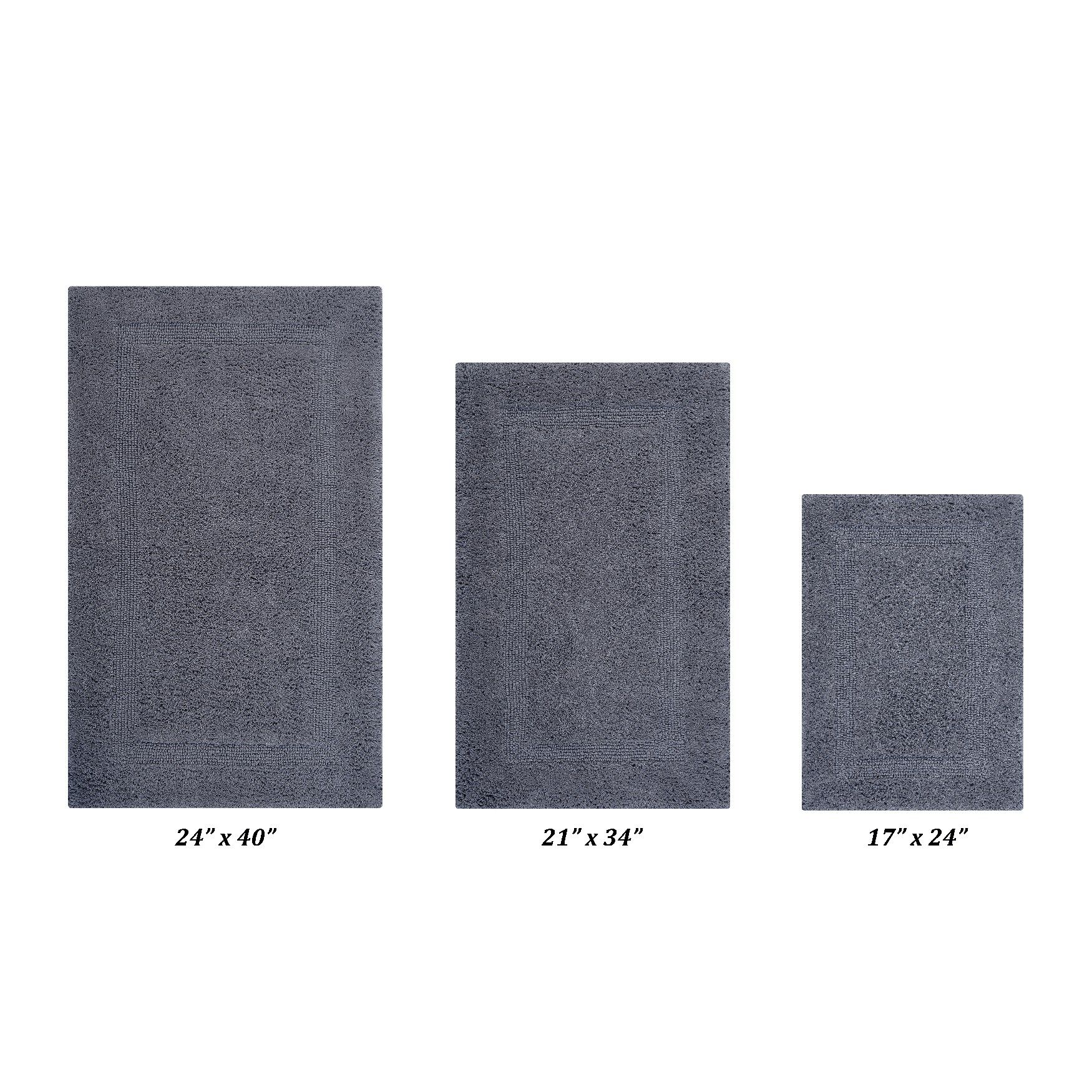 Lux Collectionis Bath Mat Rug 3 Piece Set (17 inches x 24 inches | 21 inches x 34 inches | 24 inches x 40 inches), GRAY, hi-res image number 0