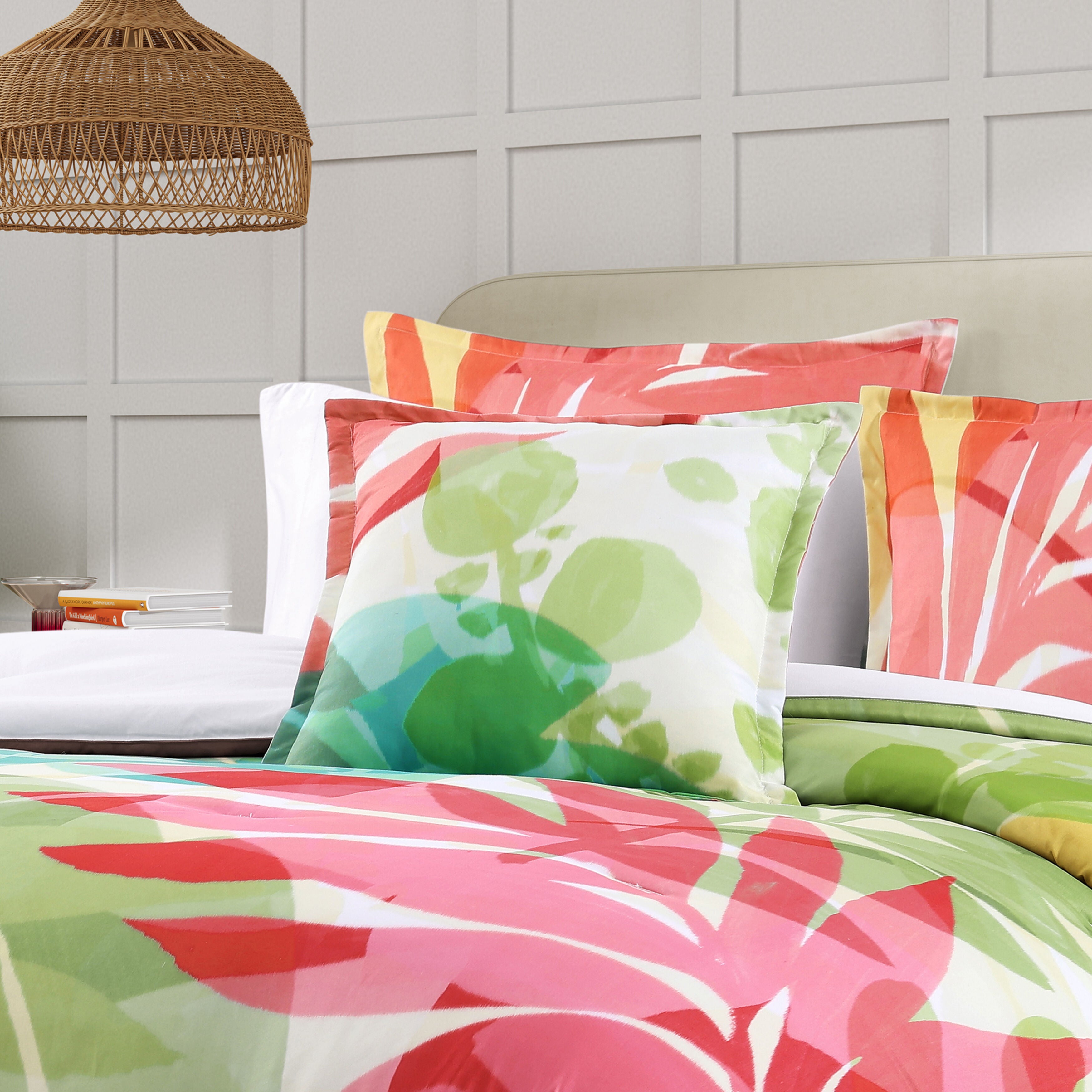 TIKI 18 inches SQUARE DECORATIVE THROW PILLOW, FUCHSIA, alternate image number 2