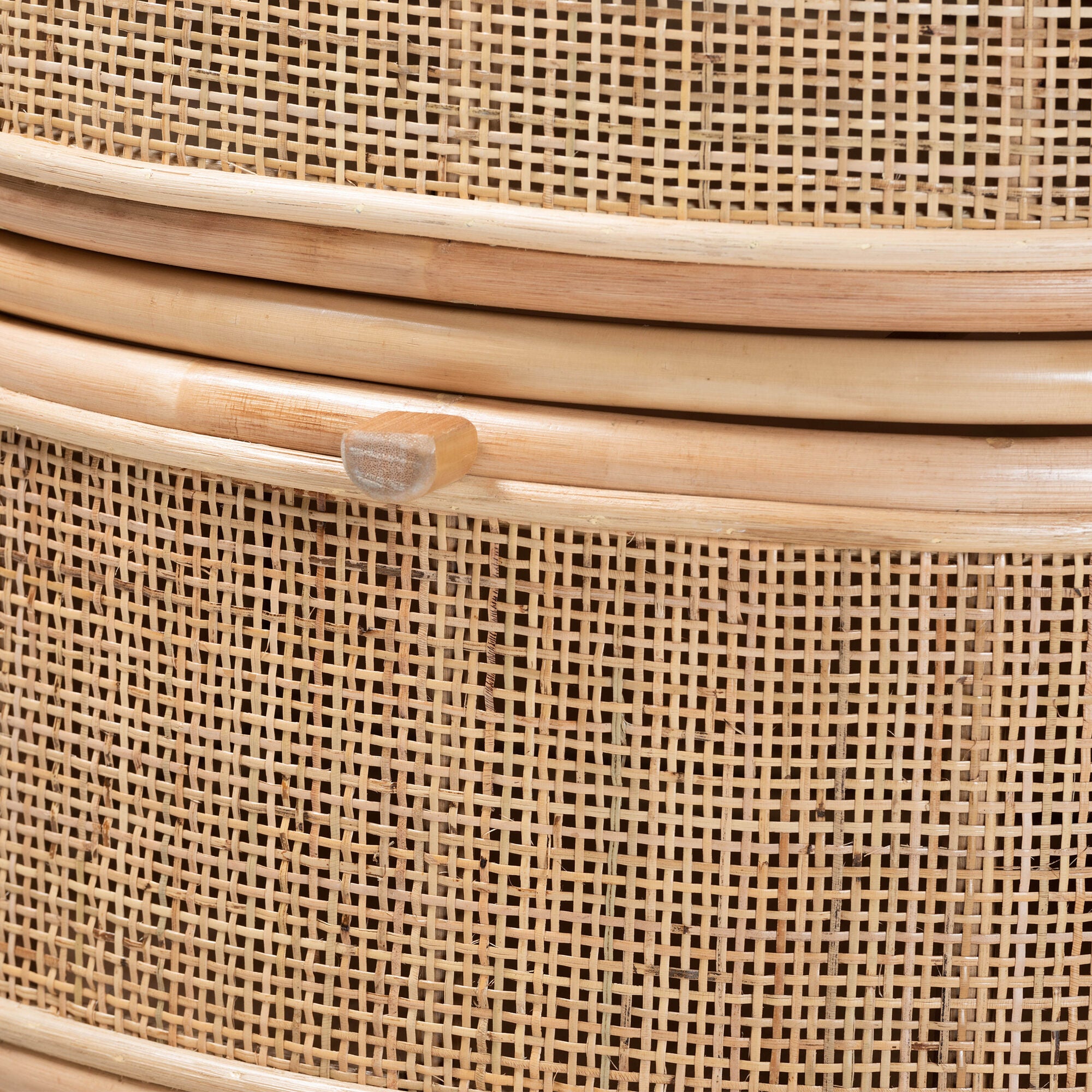 Oleta Modern Bohemian Natural Brown Rattan 2-Drawer Nightstand, NATURAL BROWN, alternate image number 6