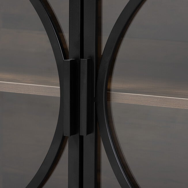 Carter Mid-Century Modern Industrial Walnut Brown Finished Wood And Black Metal 2-Door Sideboard, , alternate image number 3