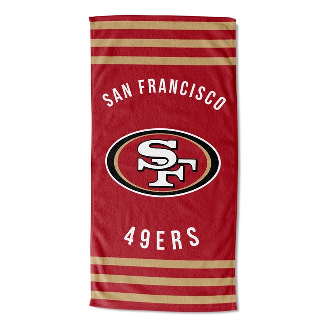 49ers Stripes Beach Towel, MULTI, hi-res image number 0