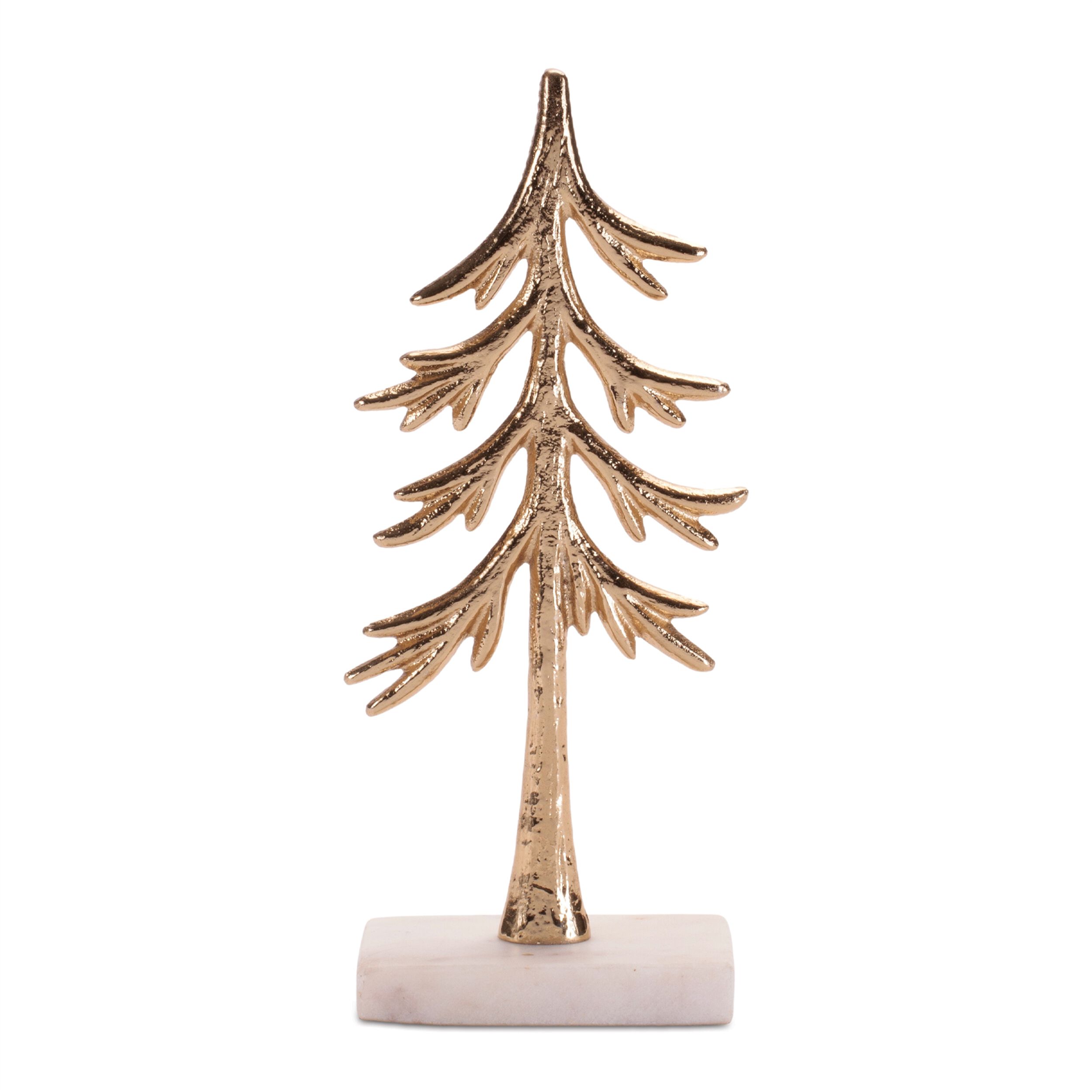 Modern Metal Trees on Marble Base (Set of 2), GOLD, alternate image number 3