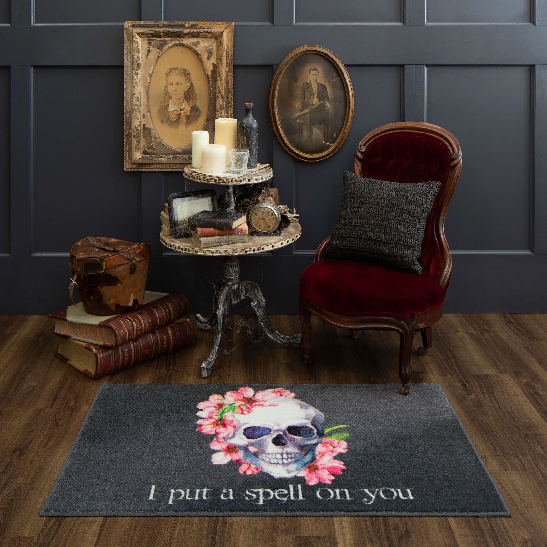 Skull Spell Purple Kitchen Rug, , alternate image number 5