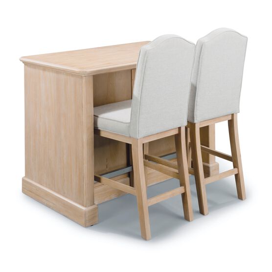 Cambridge White Kithcen Island And 2 Stools, WHITE, hi-res image number null