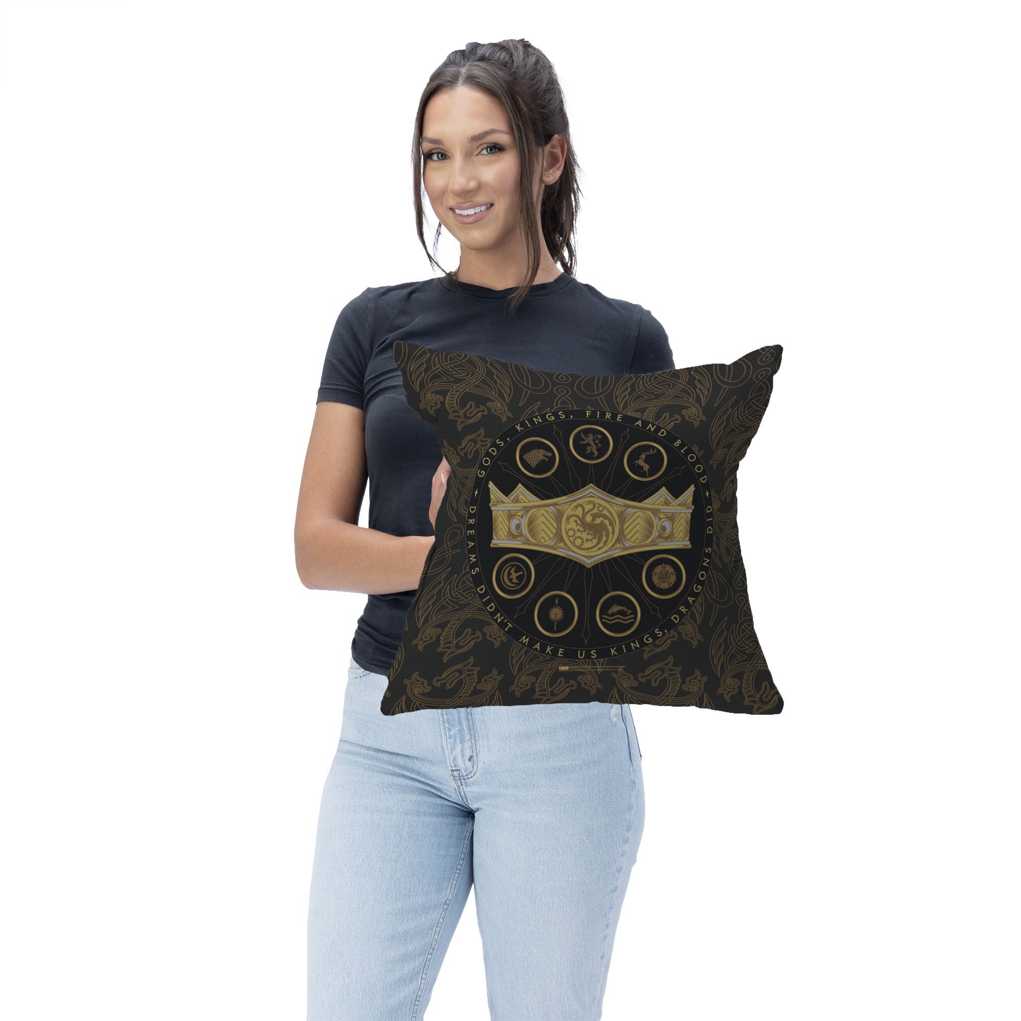 Warner Bros. House of the Dragon Dragons Did Throw Pillow 18X18 Inches, HOUSE DRAGON, on-hover image number 1