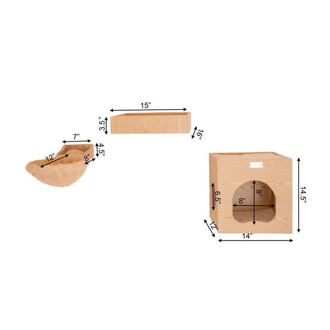 Real Wood Wall Series: Cat Tree With Condo, Perch And Soft Perch, , alternate image number 7