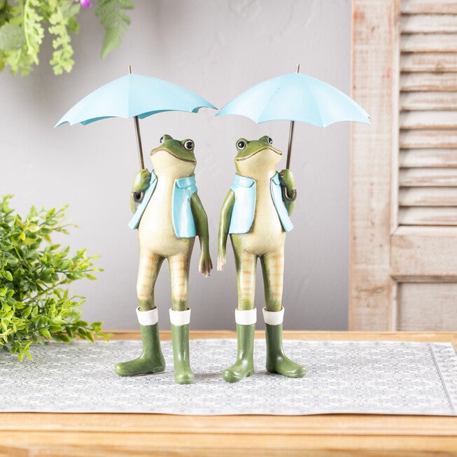 Garden Frog With Umbrella And Rainboot Accent (Set Of 2), , alternate image number 3