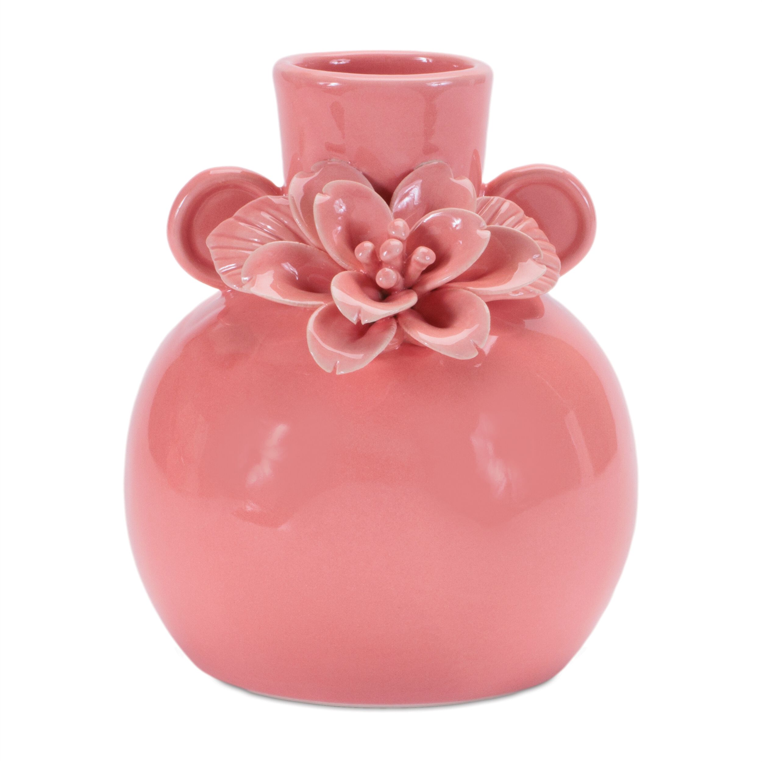 Storeware Bud Vase with Floral Accent Set of 2, PINK, hi-res image number 0