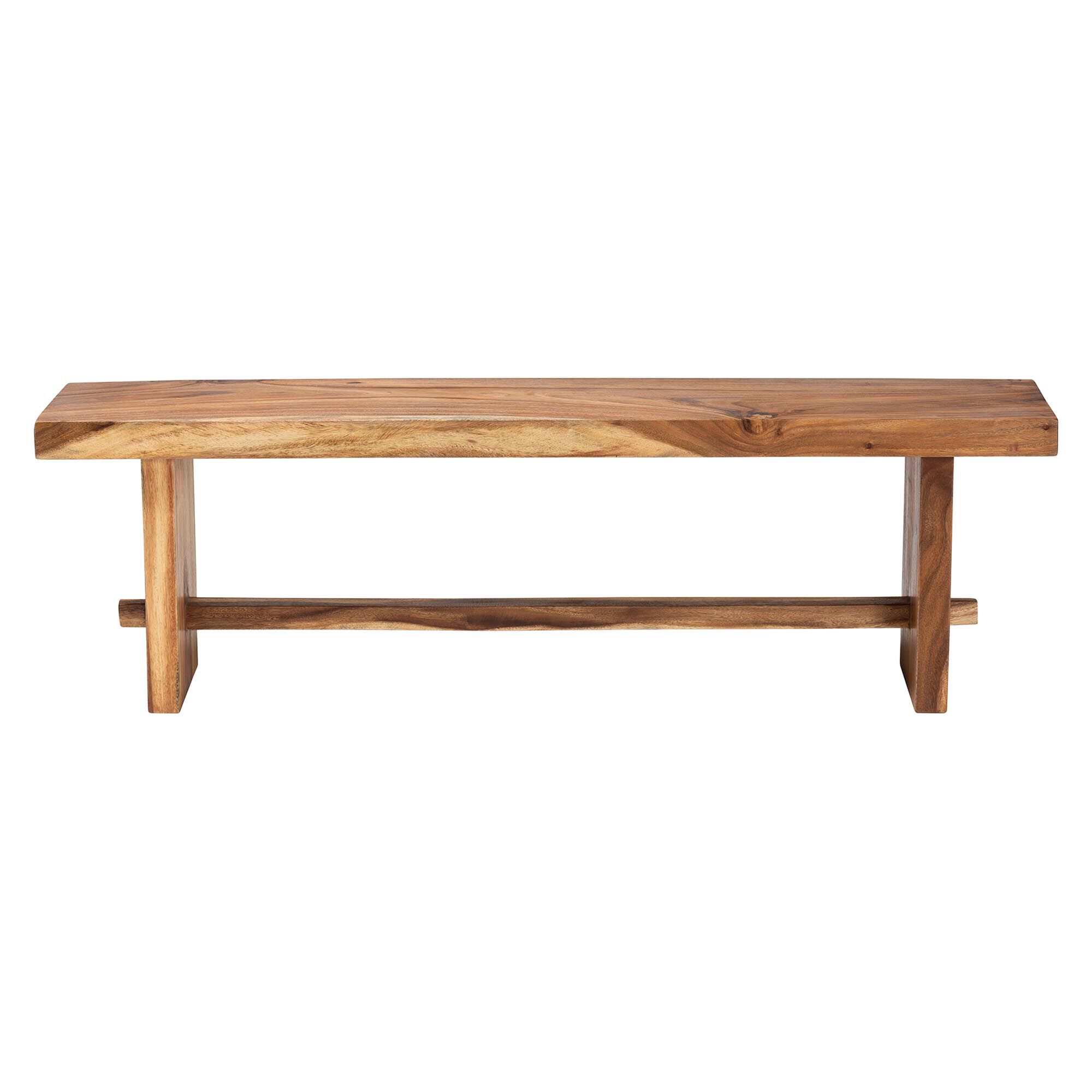 Biyu Suar Wood Dining Bench, BROWN, alternate image number 2