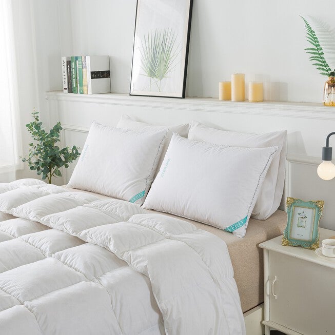 Antimicrobial 233 Thread Count Cotton White Duck Down Pillow Bed Pillow, , on-hover image number 1