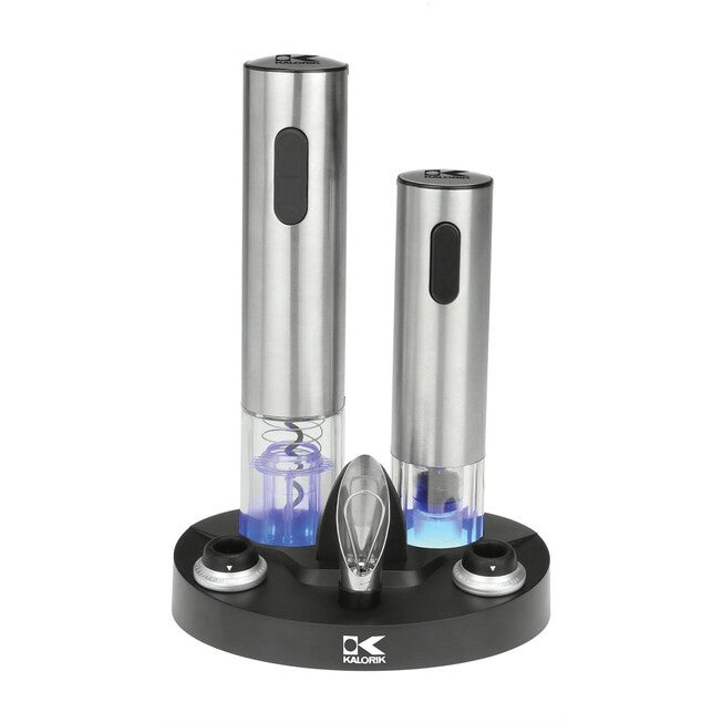 Kalorik Wine Lovers Set with Opener and Preserver, STAINLESS, hi-res image number 0