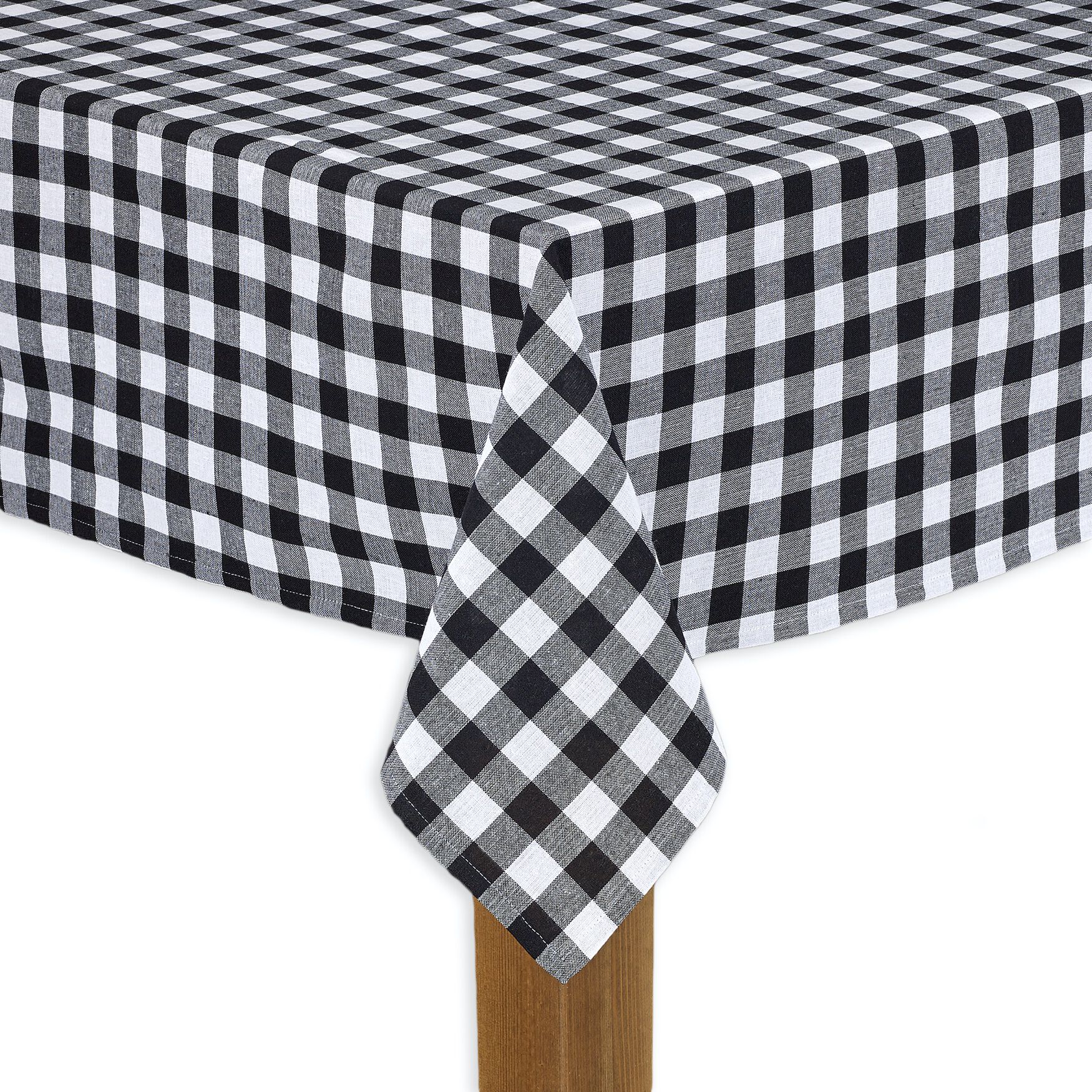 BUFFALO CHECK TABLECLOTHS, BLACK, hi-res image number 0