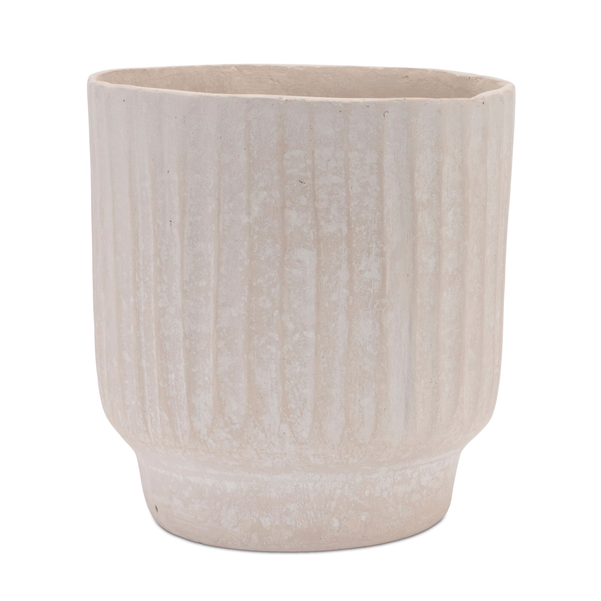 Recycled Paper Chalk Vase 7.5 inchesH, BEIGE, hi-res image number 0