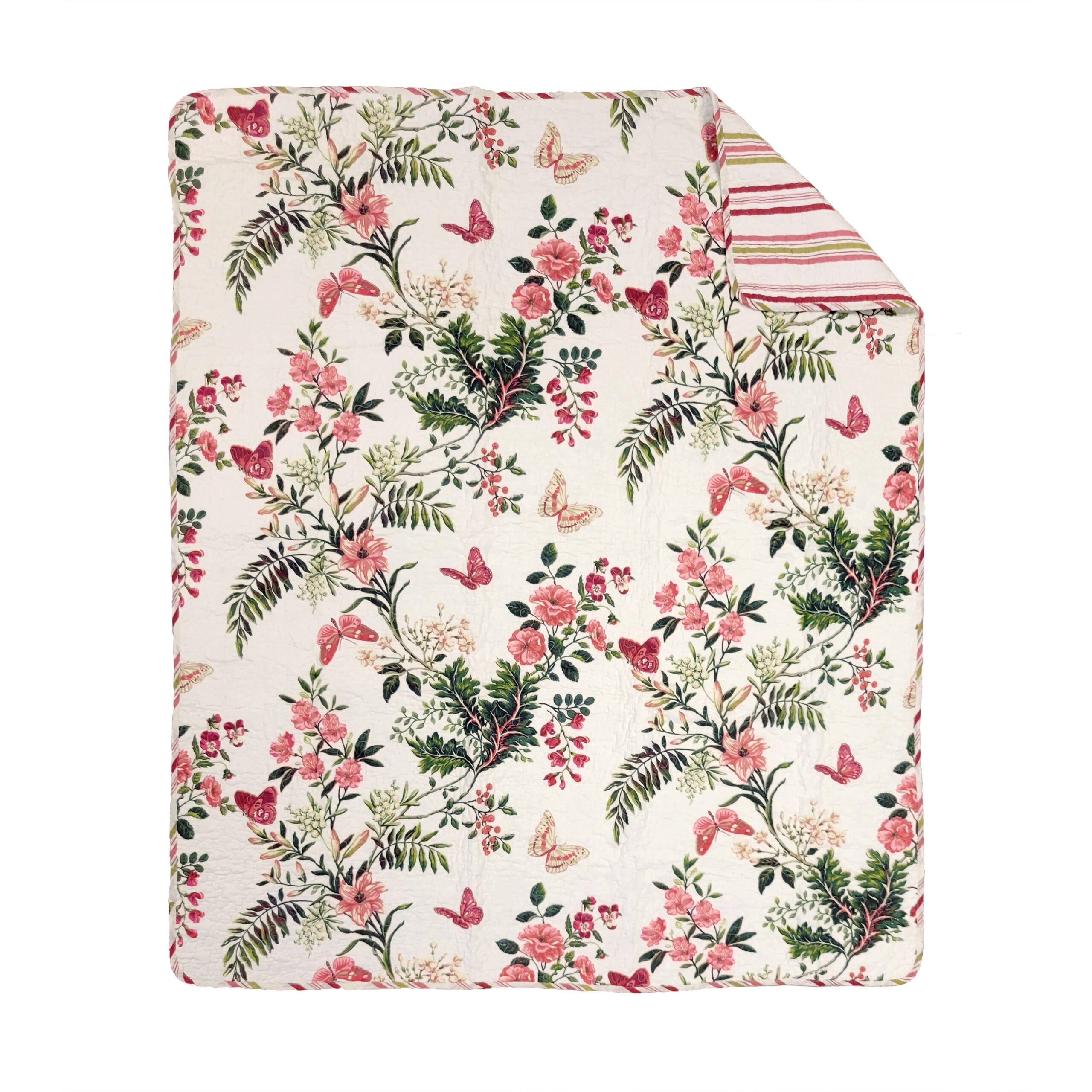 Butterflies Quilted Throw Blanket, MULTI, alternate image number 3