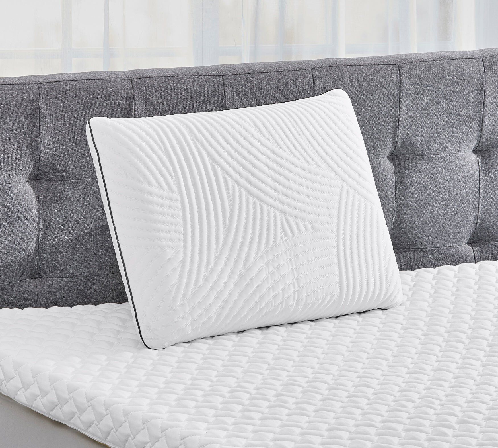 Graphite Molded Memory Foam Pillow, WHITE, hi-res image number 0