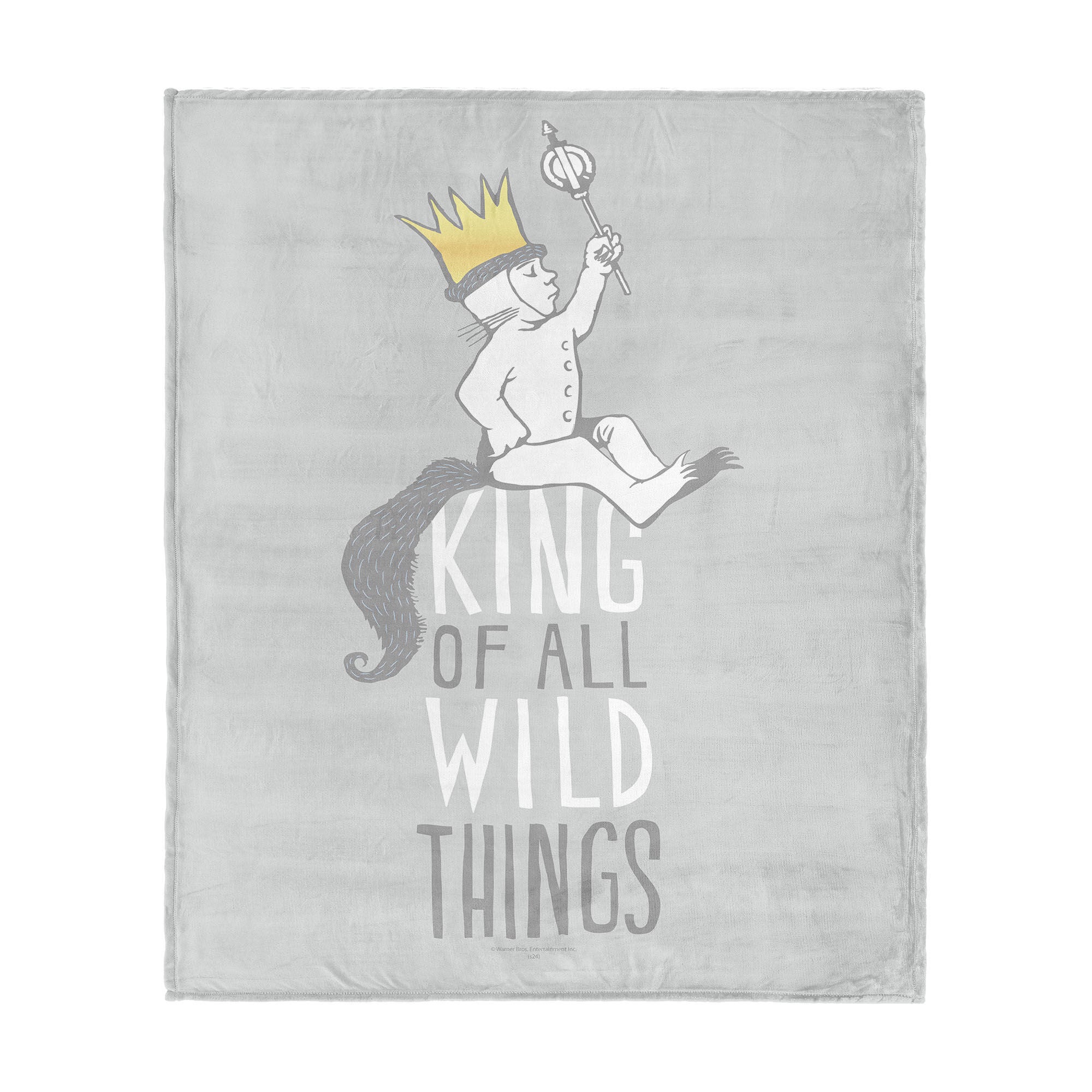 Warner Bros. Where the Wild Things Are King of All Silk Touch Throw Blanket 50x60 Inches, GRAY, hi-res image number 0