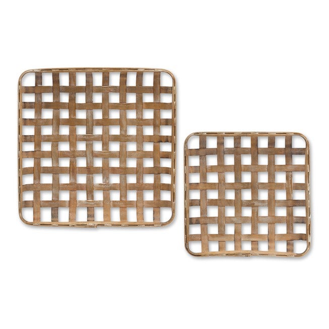 Tray (Set of 2) 13.5 inchesL x 2.25 inchesH, 17 inchesL x 3.25 inchesH Bamboo, BROWN, alternate image number null